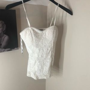 White corset tank top